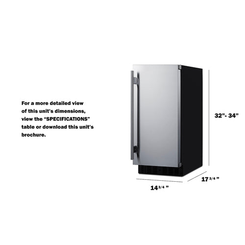 Summit 15" Wide Built-In All-Refrigerator, ADA Compliant (ASDS1523) view 6