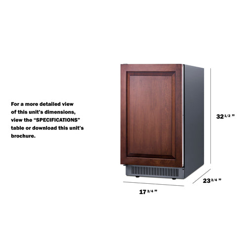 Summit 18" Wide Clear Icemaker, ADA Compliant (Panel Not Included) (BIM182ADAIFLHD) view 5