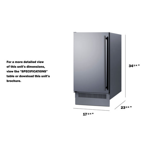 Summit 18" Wide Clear Icemaker (BIM182LHD) view 4