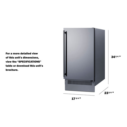 Summit 18" Wide Clear Icemaker (BIM182) view 4