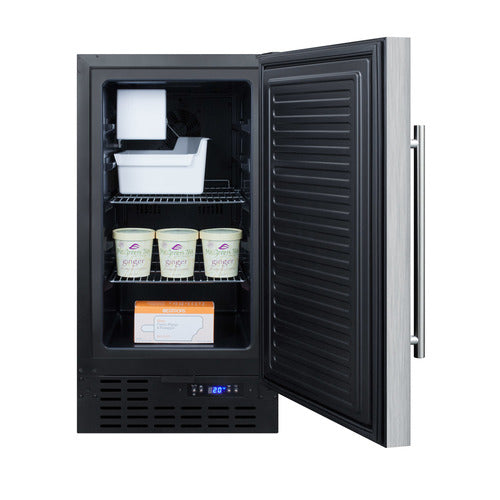 Summit 18" 8 lb. Drain-Free Icemaker — Left Hand Door hinge (BIM18SSLHD) view 4