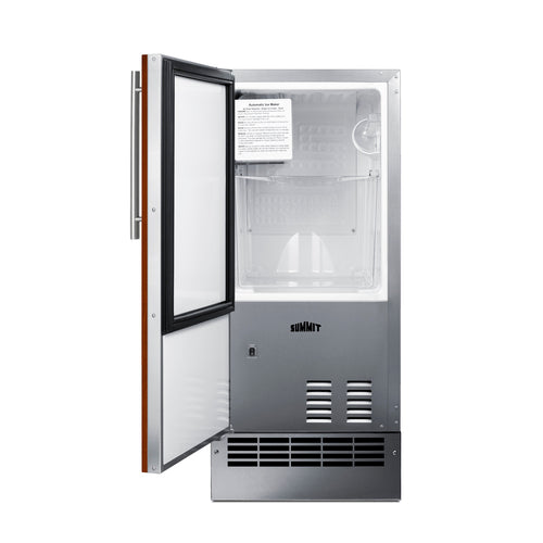 Summit 15" Wide 25 lb. Drain-Free Icemaker (Panel Not Included) (BIM26H34IFLHD) view 2