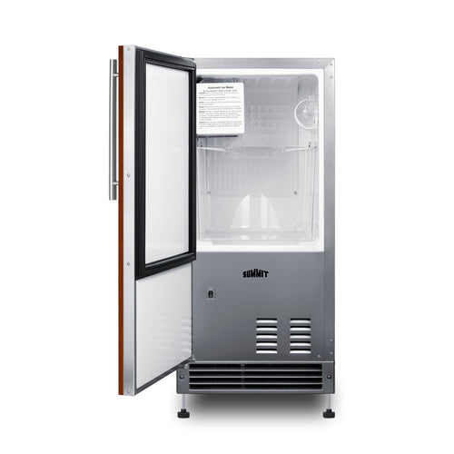 Summit 15" Wide 25 lb. Drain-Free Icemaker (Panel Not Included) (BIM26H34IFLHD) view 3