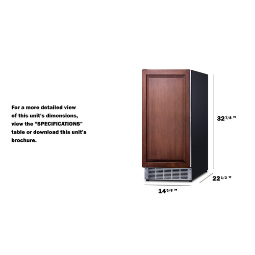 Summit Built-In 45 lb. Clear Icemaker (Panel Not Included) (BIM44GIF) view 6