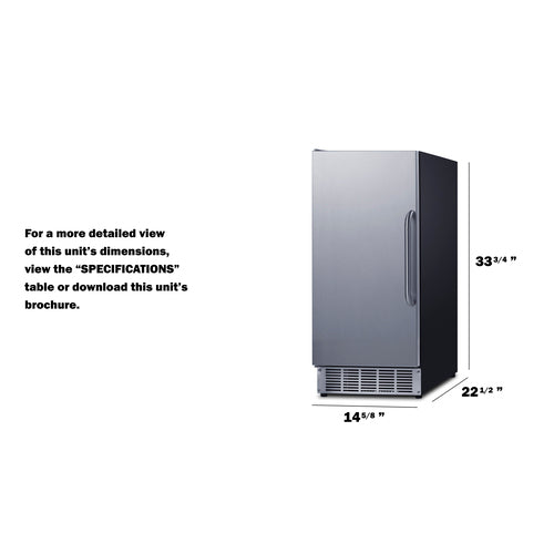 Summit Built-In 45 lb. Clear Icemaker — Right Hand Door hinge (BIM44GRHD) view 5