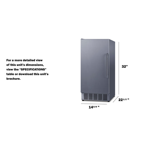 Summit Built-In 45 lb. Clear Icemaker, ADA Compliant — Right Hand Door hinge (BIM44GCSSADARHD) view 5