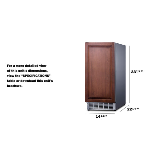 Summit Built-In 45 lb. Clear Icemaker (Panel Not Included) (BIM44GCSSIF) view 6