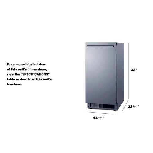 Summit 68 lb. Clear Icemaker, ADA Compliant (BIM62ADA) view 4