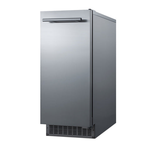 Summit 47 lb. Clear Outdoor/Indoor Icemaker — Left Hand Door hinge (BIM68OSPUMPLHD)