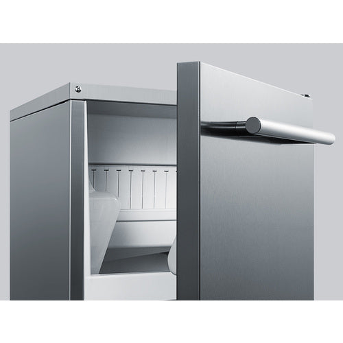 Summit 47 lb. Clear Outdoor/Indoor Icemaker — Left Hand Door hinge (BIM68OSPUMPLHD) view 3