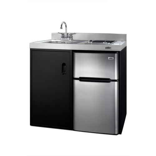 Summit 39" Wide All-In-One Kitchenette (C39ELGLASSBK) view 3