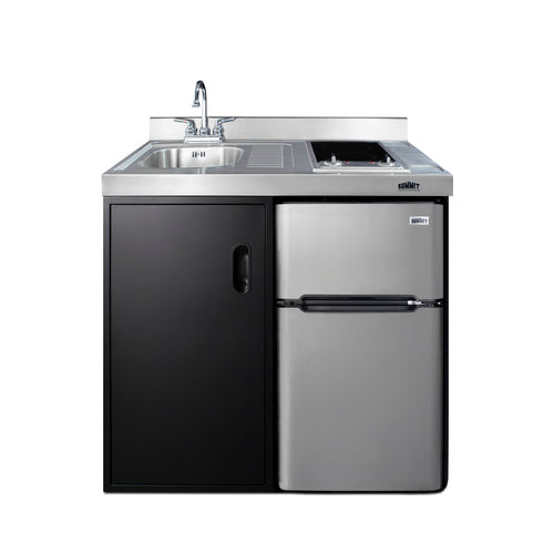 Summit 39" Wide All-In-One Kitchenette (C39ELGLASSBK) view 2