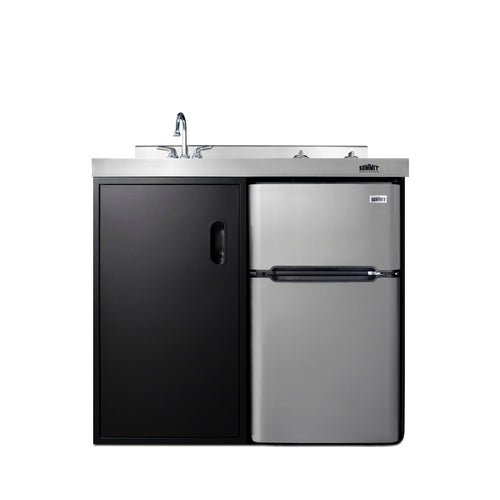Summit 39" Wide All-In-One Kitchenette (C39ELGLASSBK)