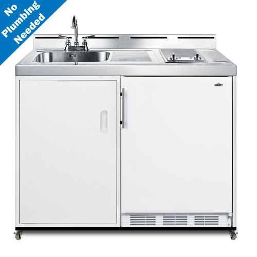 Summit 48" Wide Mobile All-In-One Kitchenette, No Plumbing Needed (C48ELGLASSPUMPMB) view 5