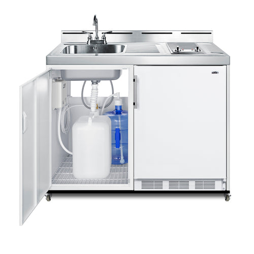Summit 48" Wide Mobile All-In-One Kitchenette, No Plumbing Needed (C48ELGLASSPUMPMB) view 4