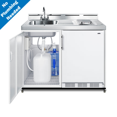 Summit 48" Wide Mobile All-In-One Kitchenette, No Plumbing Needed (C48ELGLASSPUMPMB) view 3