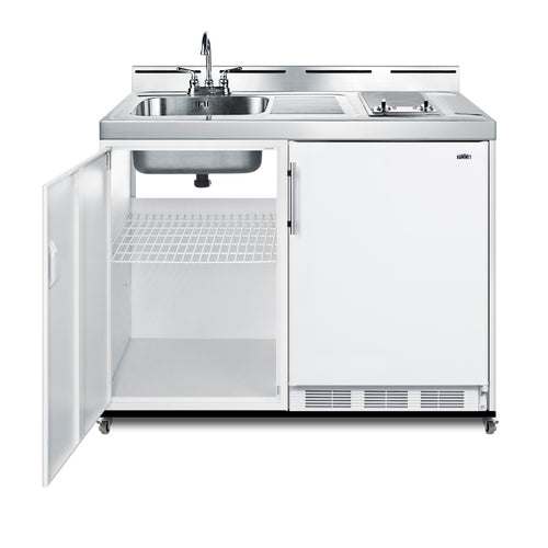 Summit 48" Wide Mobile All-In-One Kitchenette, No Plumbing Needed (C48ELGLASSPUMPMB) view 2