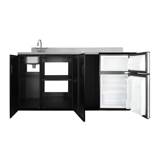 Summit 72" Wide All-In-One Kitchenette, ADA Counter Height (CK72ADASINKL) view 4