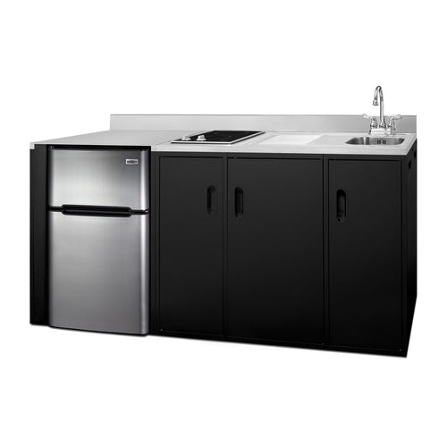 Summit 72" Wide All-In-One Kitchenette, ADA Counter Height (CK72ADASINKR) view 3