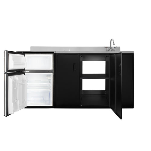 Summit 72" Wide All-In-One Kitchenette, ADA Counter Height (CK72ADASINKR) view 4