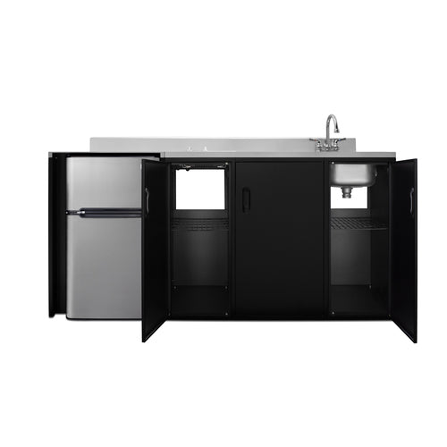 Summit 72" Wide All-In-One Kitchenette, ADA Counter Height (CK72ADASINKR) view 5