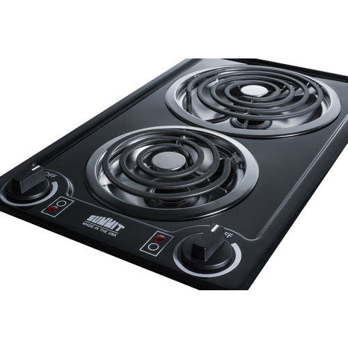 Summit 12" Wide 115V 2-Burner Coil Cooktop (CCE212BL) view 3