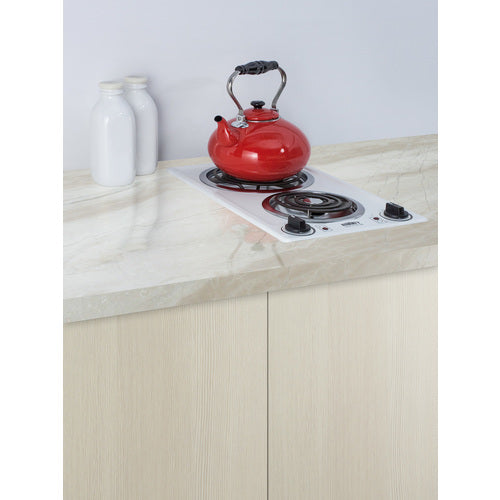 Summit 12" Wide 230V 2-Burner Coil Cooktop (CCE225WH) view 2