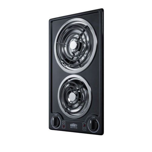 Summit 12" Wide 230V 2-Burner Coil Cooktop (CCE226BL) view 2