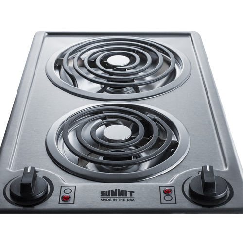Summit 12" Wide 230V 2-Burner Coil Cooktop (CCE227SS) view 3