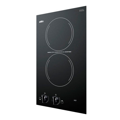 Summit 12" Wide 115V 2-Burner Radiant Cooktop (CR2110B) view 3