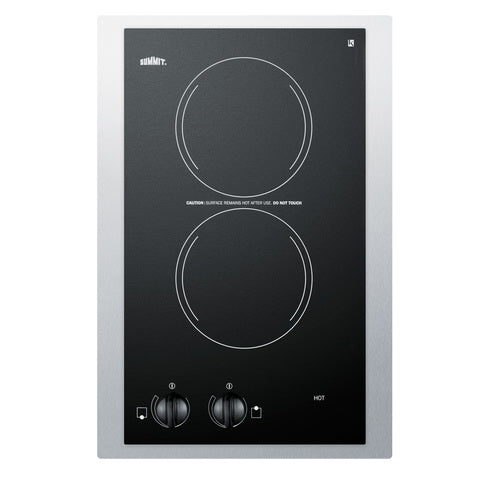 Summit 15" Wide 115V 2-Burner Radiant Cooktop (CR2110TK15)