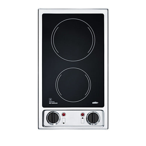 Summit 12" Wide 115V 2-Burner Radiant Cooktop (CR2B120)