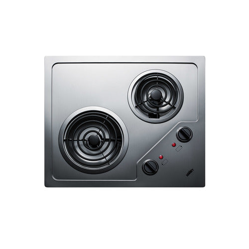 Summit 21" Wide 115V 2-Burner Coil Cooktop (CR2B122)