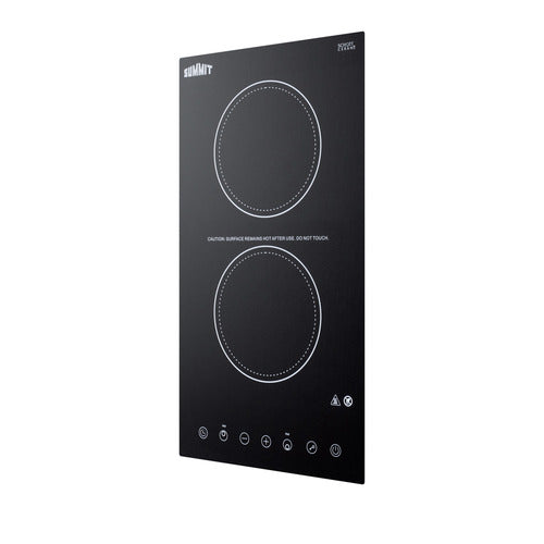 Summit 12" Wide 115V 2-Burner Radiant Cooktop (CR2B15T1B) view 4