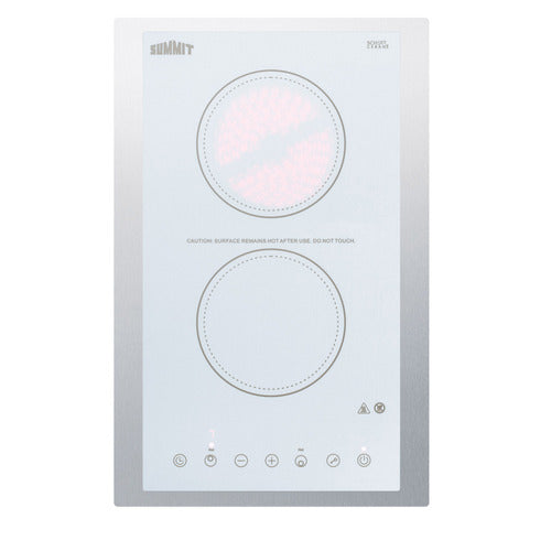 Summit 15" Wide 115V 2-Burner Radiant Cooktop (CR2B15T2WTK15) view 2