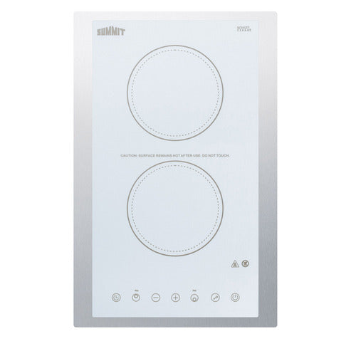 Summit 15" Wide 115V 2-Burner Radiant Cooktop (CR2B15T2WTK15)