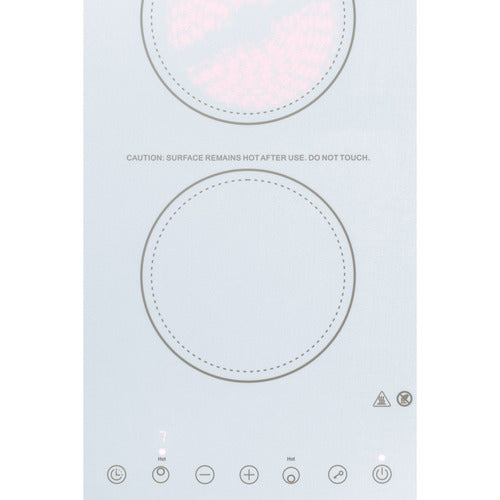 Summit 12" Wide 115V 2-Burner Radiant Cooktop (CR2B15T2W) view 5