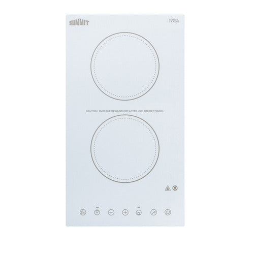Summit 12" Wide 115V 2-Burner Radiant Cooktop (CR2B15T2W)