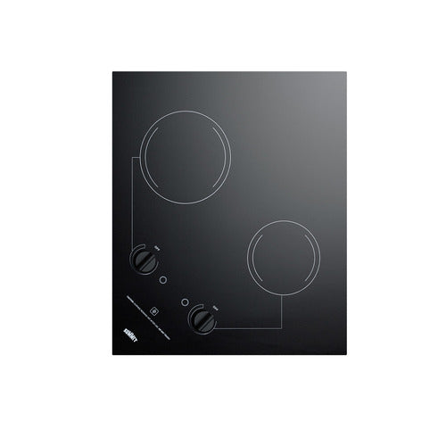Summit 21" Wide 230V 2-Burner Radiant Cooktop (CR2B223G)