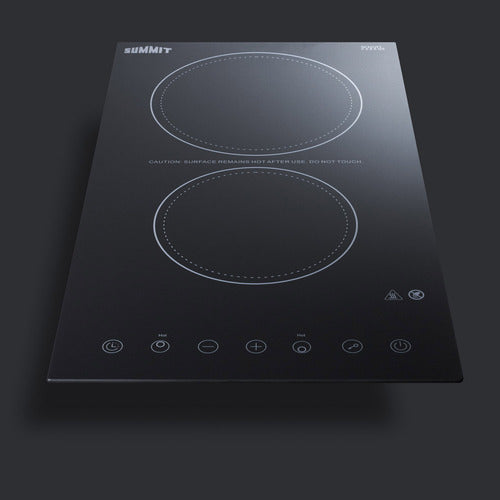 Summit 12" Wide 230V 2-Burner Radiant Cooktop (CR2B23T3B) view 5