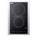 Summit 15" Wide 230V 2-Burner Radiant Cooktop (CR2B23T3BTK15) view 2