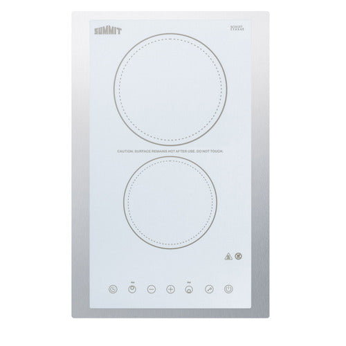 Summit 15" Wide 230V 2-Burner Radiant Cooktop (CR2B23T4WTK15)