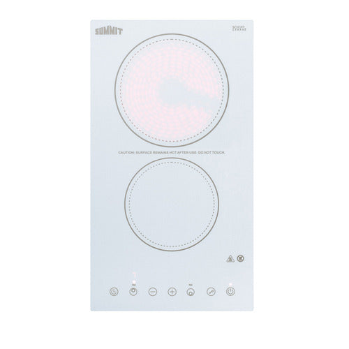 Summit 12" Wide 230V 2-Burner Radiant Cooktop (CR2B23T4W) view 3