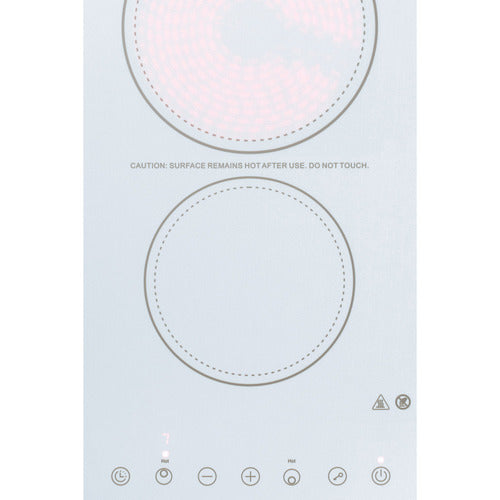 Summit 12" Wide 230V 2-Burner Radiant Cooktop (CR2B23T4W) view 5