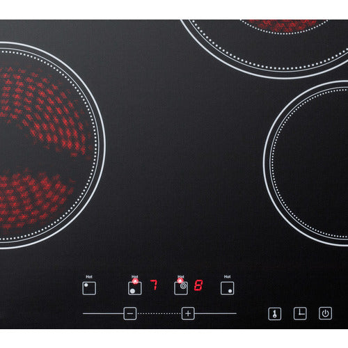 Summit 24" Wide 230V 4-Burner Radiant Cooktop (CR4B23T5B) view 4