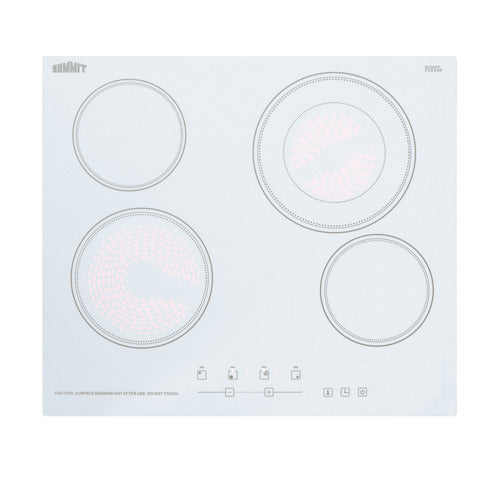 Summit 24" Wide 230V 4-Burner Radiant Cooktop (CR4B23T6W) view 3