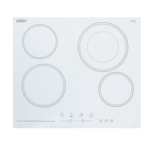 Summit 24" Wide 230V 4-Burner Radiant Cooktop (CR4B23T6W)