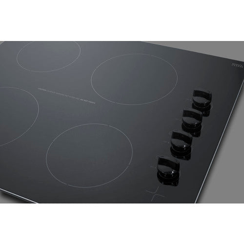 Summit 24" Wide 230V 4-Burner Radiant Cooktop (CR4B242BK) view 2