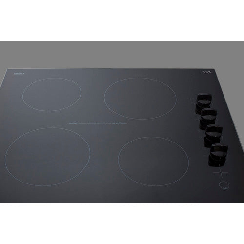 Summit 24" Wide 230V 4-Burner Radiant Cooktop (CR4B242BK) view 3