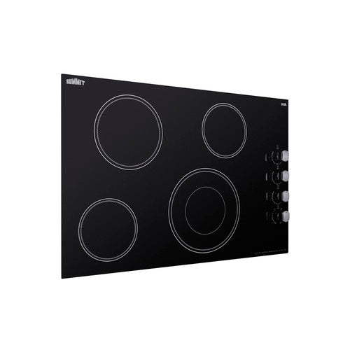 Summit 30" Wide 208-240V 4-Burner Radiant Cooktop (CR4B30MB) view 2